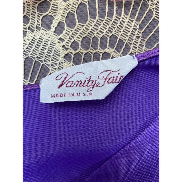 Vintage 70s Nightie 1970s Purple Vanity Fair Sleevless Nightgown Size Medium M/L - Picture 5 of 6